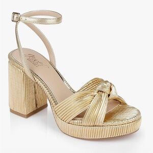 Jewel Badgley Mischka Metallic Gold Sandals